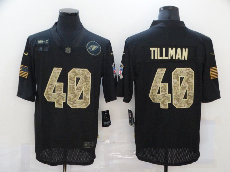 Men Arizona Cardinals 40 Tillman Black Camo Lettering 2020 Nike NFL Jersey